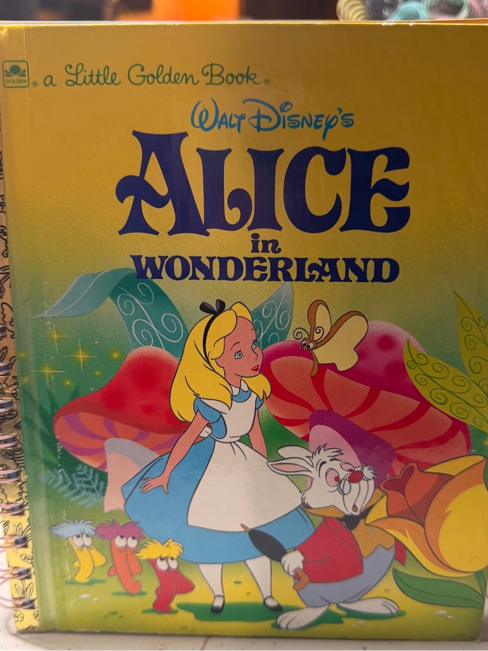 Walt Disney Alice in Wonderland Little Golden Book - Yellow & Blue